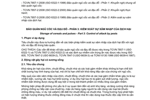 Tiêu chuẩn Việt Nam TCVN 7857-3:2008 (ISO 6322-3 : 1989) về bảo quản ngũ cốc và đậu đỗ - Phần 3: Kiểm soát sự xâm nhập của dịch hại