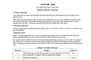 Tiêu chuẩn quốc gia TCVN 198:2008 về Vật liệu kim loại - Thử uốn