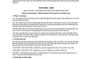 Tiêu chuẩn quốc gia TCVN 2092:2008 về Sơn và vecni - Xác định thời gian chảy bằng phễu chảy