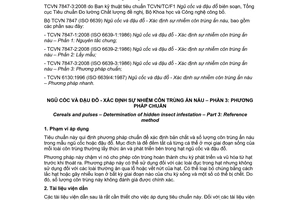 Tiêu chuẩn Việt Nam TCVN 7847-3:2008 (ISO 6639-3:1986) về ngũ cốc và đậu đỗ - Xác định sự nhiễm côn trùng ẩn náu - Phần 3: Phương pháp chuẩn