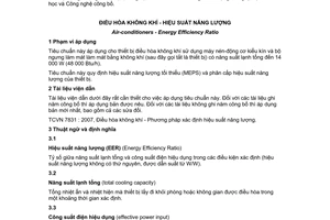 Tiêu chuẩn quốc gia TCVN 7830:2007 về Điều hoà không khí - Hiệu suất năng lượng