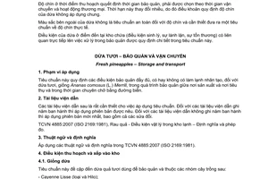 Tiêu chuẩn Việt Nam TCVN 5002:2007 (ISO 1838:1993) về dứa tươi - Bảo quản và vận chuyển
