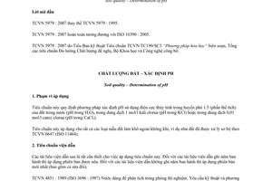Tiêu chuẩn quốc gia TCVN 5979:2007 (ISO 10390 : 2005) về Chất lượng đất - Xác định pH