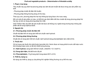 Tiêu chuẩn Việt Nam TCVN 5483:2007 (ISO 750:1998) về sản phẩm rau, quả - xác định độ axit chuẩn độ được