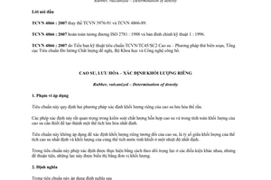 Tiêu chuẩn quốc gia TCVN 4866:2007 (ISO 2781 : 1988) về Cao su, lưu hoá - Xác định khối lượng riêng