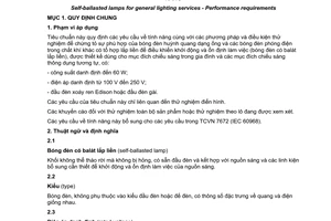 Tiêu chuẩn quốc gia TCVN 7673:2007 ( IEC 60969:2001) về bóng đèn có balát lắp liền dùng cho chiếu sáng thông dụng - Yêu cầu về tính năng