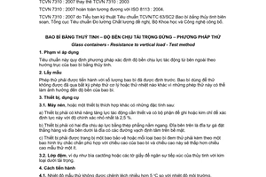 Ti&#234;u chuẩn quốc gia TCVN 7310:2007 (ISO 8113 : 2004) về Bao b&#236; bằng thuỷ tinh - Độ bền chịu tải trọng đứng - Phương ph&#225;p thử