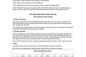 Tiêu chuẩn quốc gia TCVN 7655:2007 (IEC 60059 : 1999) về Dãy dòng điện tiêu chuẩn theo IEC