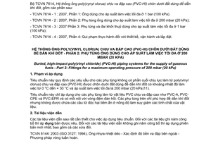 Tiêu chuẩn quốc gia TCVN 7614-2:2007 (ISO 6993 - 2 : 2006) về Hệ thống poly(vinyl clorua) chịu va đập cao (PVC-HI) chôn dưới đất dùng để dẫn khí đốt - Phần 2: Phụ tùng ống dùng cho áp suất làm việc tối đa ở 200 mbar (20 kPa)