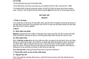 Tiêu chuẩn quốc gia TCVN 6049:2007 (CODEX STAN 32-1981, REVISION.1-1989) về Bơ thực vật