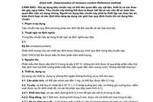 Tiêu chuẩn quốc gia TCVN 7729:2007 (ISO 5537:2004) về Sữa bột - Xác định độ ẩm (Phương pháp chuẩn)