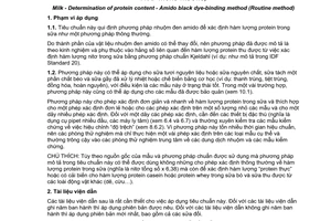 Tiêu chuẩn quốc gia TCVN 7774:2007 (ISO 5542:1984) về Sữa - Xác định hàm lượng protein - Phương pháp nhuộm đen amido (phương pháp thông thường)