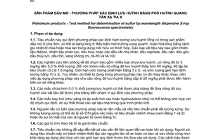 Tiêu chuẩn quốc gia TCVN 6701: 2007 (ASTM D 2622 - 05) về Sản phẩm dầu mỏ - Phương pháp xác định lưu huỳnh bằng phổ huỳnh quang tán xạ tia X