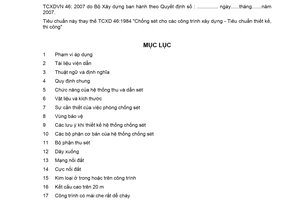 Tiêu chuẩn xây dựng Việt Nam TCXDVN 46:2007 về chống sét cho công trình xây dựng - Hướng dẫn thiết kế, kiểm tra và bảo trì hệ thống do Bộ Xây dựng ban hành