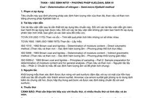 Tiêu chuẩn quốc gia TCVN 6014:2007 (ISO 333 : 1996) về Than đá - Xác định nitơ - Phương pháp Kjeldahl bán vi