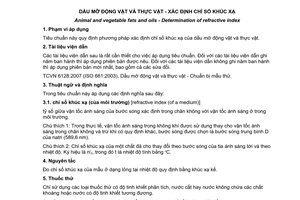Tiêu chuẩn quốc gia TCVN 2640:2007 (ISO 6320:2000) về Dầu mỡ động vật và thực vật - Xác định chỉ số khúc xạ