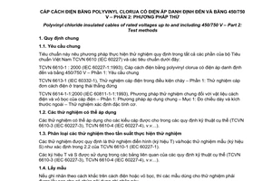 Tiêu chuẩn quốc gia TCVN 6610-2:2007 (IEC 60227-2 : 2003) về cáp cách điện bằng polyvinyl clorua có điện áp danh định đến và bằng 450/750V - Phần 2: Phương pháp thử