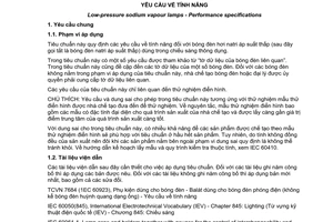 Tiêu chuẩn Việt Nam TCVN 7696:2007 (IEC 60192:2001) về bóng đèn natri áp suất thấp - Yêu cầu về tính năng