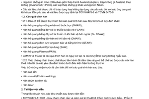 Tiêu chuẩn quốc gia TCVN 6475-12:2007 về Quy phạm phân cấp và giám sát kỹ thuật hệ thống đường ống biển – Phần 12: Hàn