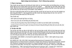 Tiêu chuẩn quốc gia TCVN 6099-2:2007 (IEC 60060-2:1994, With Amendment 1:1996) về kỹ thuật thử nghiệm điện áp cao - Phần 2: Hệ thống đo