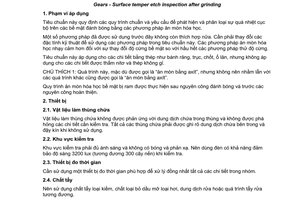 Tiêu chuẩn quốc gia TCVN 7693:2007 (ISO 14104:1995) về Bánh răng - Kiểm tra màu bề mặt tẩm thực sau khi đánh bóng