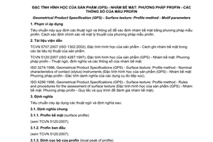 Tiêu chuẩn quốc gia TCVN 2511:2007 (ISO 12085:1996) về Đặc tính hình học của sản phẩm (GPS) - Nhám bề mặt - Phương pháp Profin - Các thông số của mẫu Profin