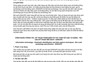 Tiêu chuẩn quốc gia TCVN 7825:2007 (ISO/IEC 15420 : 2000) về Công nghệ thông tin - Kỹ thuật phân định và thu thập dữ liệu tự động - Yêu cầu kỹ thuật mã vạch - EAN/UPC