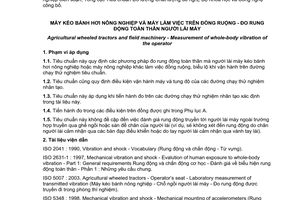 Tiêu chuẩn quốc gia TCVN 7656:2007 (ISO 5008 : 2002) về Máy kéo bánh hơi nông nghiệp và máy làm việc trên đồng ruộng - Đo rung động toàn thân người lái máy