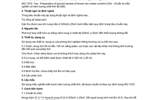Tiêu chuẩn Việt Nam TCVN 5611:2007 (ISO 1575:1987) về chè - xác định tro tổng số
