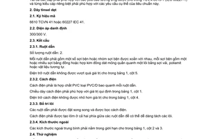 Tiêu chuẩn Việt Nam TCVN 6610-5:2007 về cáp cách điện bằng polyvinyl clorua có điện áp danh định đến và bằng 450/750V - Phần 5: Cáp (dây) mềm