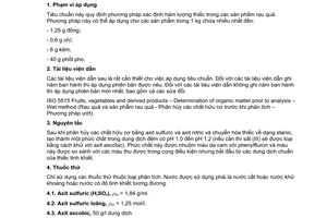 Tiêu chuẩn Việt Nam TCVN 5496:2007 (ISO 2447:1998) về sản phẩm rau, quả - xác định hàm lượng thiếc