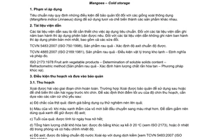 Tiêu chuẩn Việt Nam TCVN 5008:2007 (ISO 6660:1993) về xoài - bảo quản lạnh