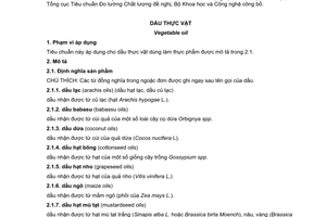 Tiêu chuẩn Việt Nam TCVN 7597:2007 (CODEX STAN 210 - 1999, AMD 2003, AMD 2005) về dầu thực vật