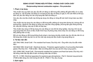 Tiêu chuẩn quốc gia TCVN 4933:2007 (ISO 06826:1997) về Động cơ đốt trong kiểu pittông - Phòng cháy chữa cháy