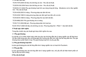 Tiêu chuẩn xây dựng Việt Nam TCVN 395:2007 về phụ gia khoáng cho bê tông đầm lăn do Bộ Xây dựng ban hành