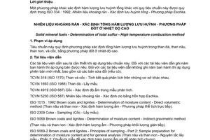 Tiêu chuẩn quốc gia TCVN 4916:2007 (ISO 351 : 1996) về Nhiên liệu khoáng rắn - Xác định tổng hàm lượng lưu huỳnh - Phương pháp đốt ở nhiệt độ cao