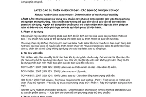 Tiêu chuẩn quốc gia TCVN 6316:2007 (ISO 35 : 2004, With Amendment 1 : 2006) về Latex cao su thiên nhiên cô đặc - Xác định độ ổn định cơ học