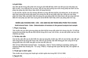 Tiêu chuẩn quốc gia TCVN 4919:2007 (ISO 00687:2004) về Nhiên liệu khoáng rắn - Cốc - Xác định độ ẩm trong mẫu phân tích chung