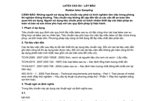 Tiêu chuẩn quốc gia TCVN 5598:2007 (ISO 123 : 2001) về Latex cao su - Lấy mẫu
