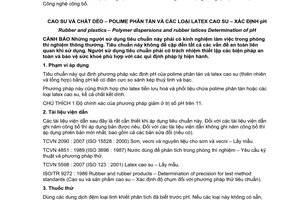 Tiêu chuẩn quốc gia TCVN 4860:2007 (ISO 00976 : 1996, With Amendment 1:2006) về Cao su và chất dẻo - Polime phân tán và các loại latex cao su - Xác định pH