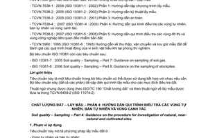 Tiêu chuẩn quốc gia TCVN 7538-4:2007 (ISO 10381-4 : 2003) về Chất lượng đất - Lấy mẫu - Phần 4: Hướng dẫn qui trình điều tra các vùng tự nhiên, bán tự nhiên và vùng canh tác