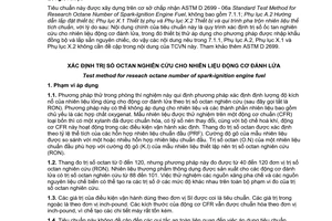 Tiêu chuẩn quốc gia TCVN 2703:2007 (ASTM D 2699 - 06a) về Xác định trị số octan nghiên cứu cho nhiên liệu động cơ đánh lửa