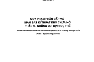 Tiêu chuẩn quốc gia TCVN 6474-9:2007 về qui phạm phân cấp và giám sát kỹ thuật kho chứa nổi – Phần 9: Những quy định cụ thể