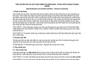 Tiêu chuẩn quốc gia TCVN 6450:2007 (ISO/IEC GUIDE 2:2004) về Tiêu chuẩn hoá và các hoạt động có liên quan - Thuật ngữ chung và định nghĩa