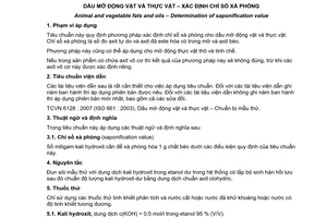 Tiêu chuẩn Việt Nam TCVN 6126:2007 (ISO 3657 : 2002) về Dầu mỡ động vật và thực vật - Xác định chỉ số xà phòng