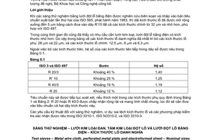 Tiêu chuẩn quốc gia TCVN 2230:2007 (ISO 565 : 1990) về Sàng thử nghiệm - Lưới kim loại đan, tấm kim loại đột lỗ và lưới đột lỗ bằng điện - Kích thước lỗ danh nghĩa