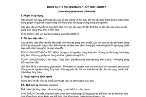 Tiêu chuẩn quốc gia TCVN 7149:2007 (ISO 385:2005) về Dụng cụ thí nghiệm bằng thuỷ tinh - Buret