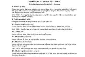 Tiêu chuẩn quốc gia TCVN 2625:2007 (ISO 5555:2001) về Dầu mỡ động vật và thực vật - Lấy mẫu