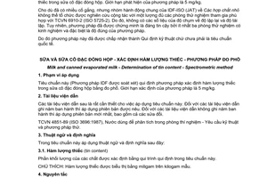 Tiêu chuẩn quốc gia TCVN 7730:2007 (ISO/TS 9941:2005) về Sữa và sữa cô đặc đóng hộp - Xác định hàm lượng thiếc - Phương pháp đo phổ