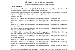 Tiêu chuẩn Việt Nam TCVN 7570:2006 về cốt liệu cho bê tông và vữa - yêu cầu kỹ thuật do Bộ Khoa học và Công nghệ ban hành